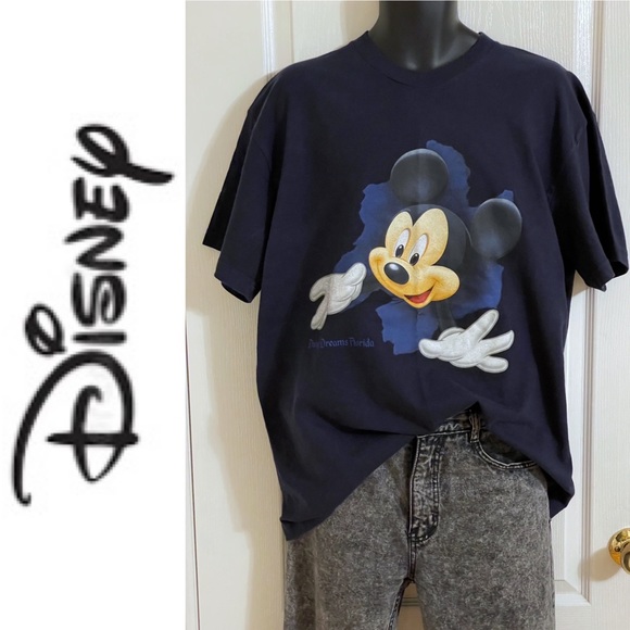 EUC Disney Mickey Mouse graphic crewneck s/s navy t-shirt, XL - Picture 4 of 16